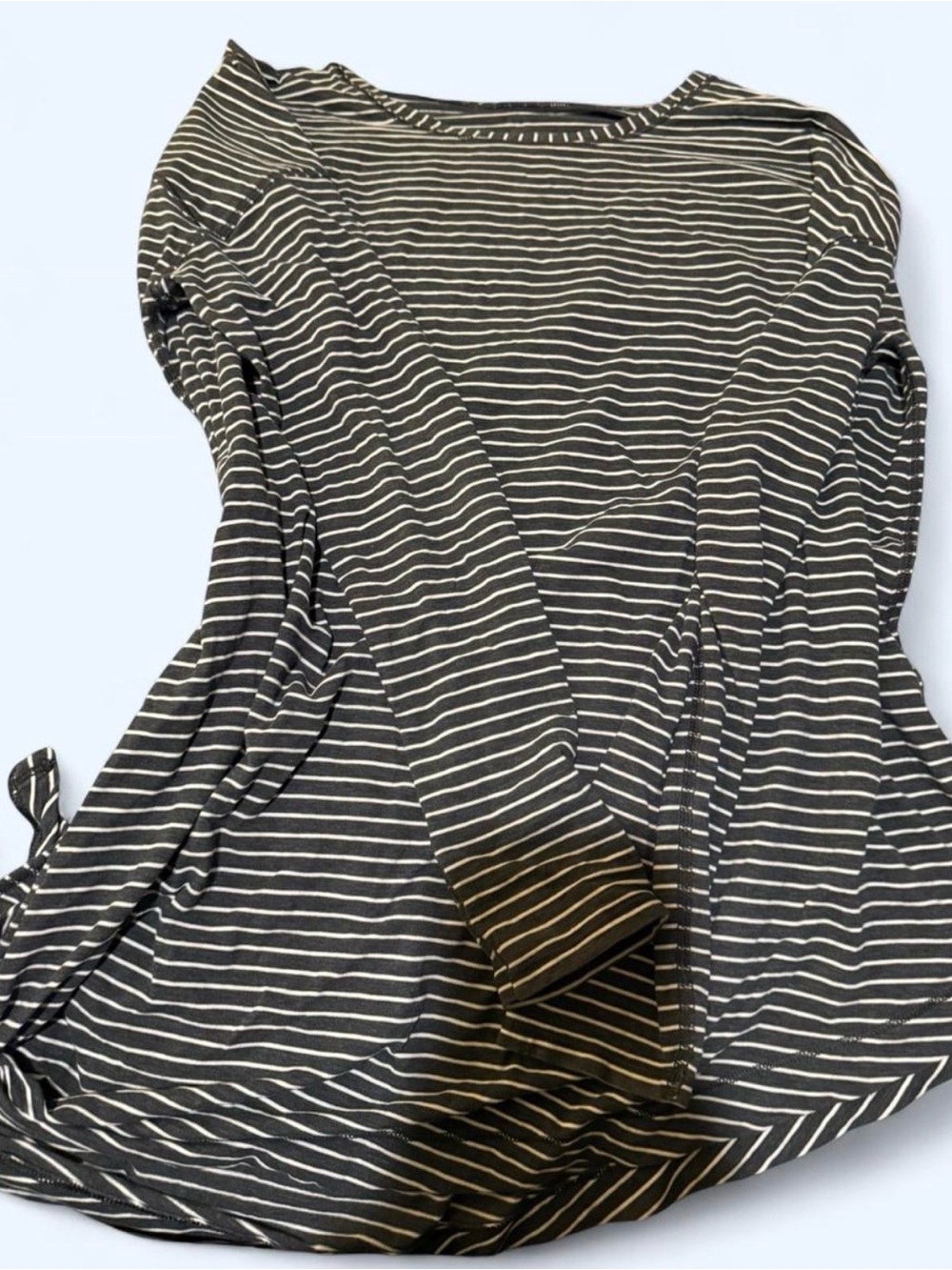 lululemon athletica Black and White Striped Long Sleeve Top